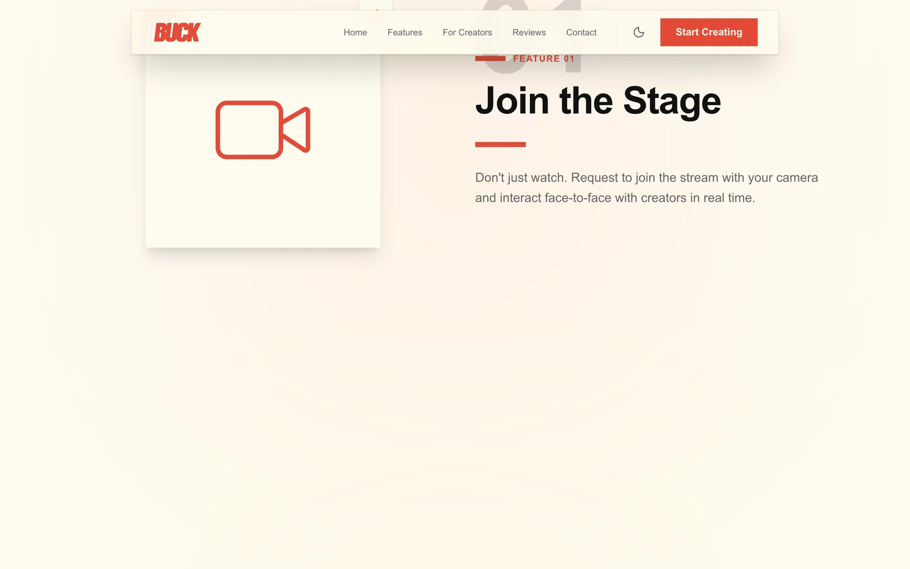 BUCK creator features: joining the stage, tipping, analytics
